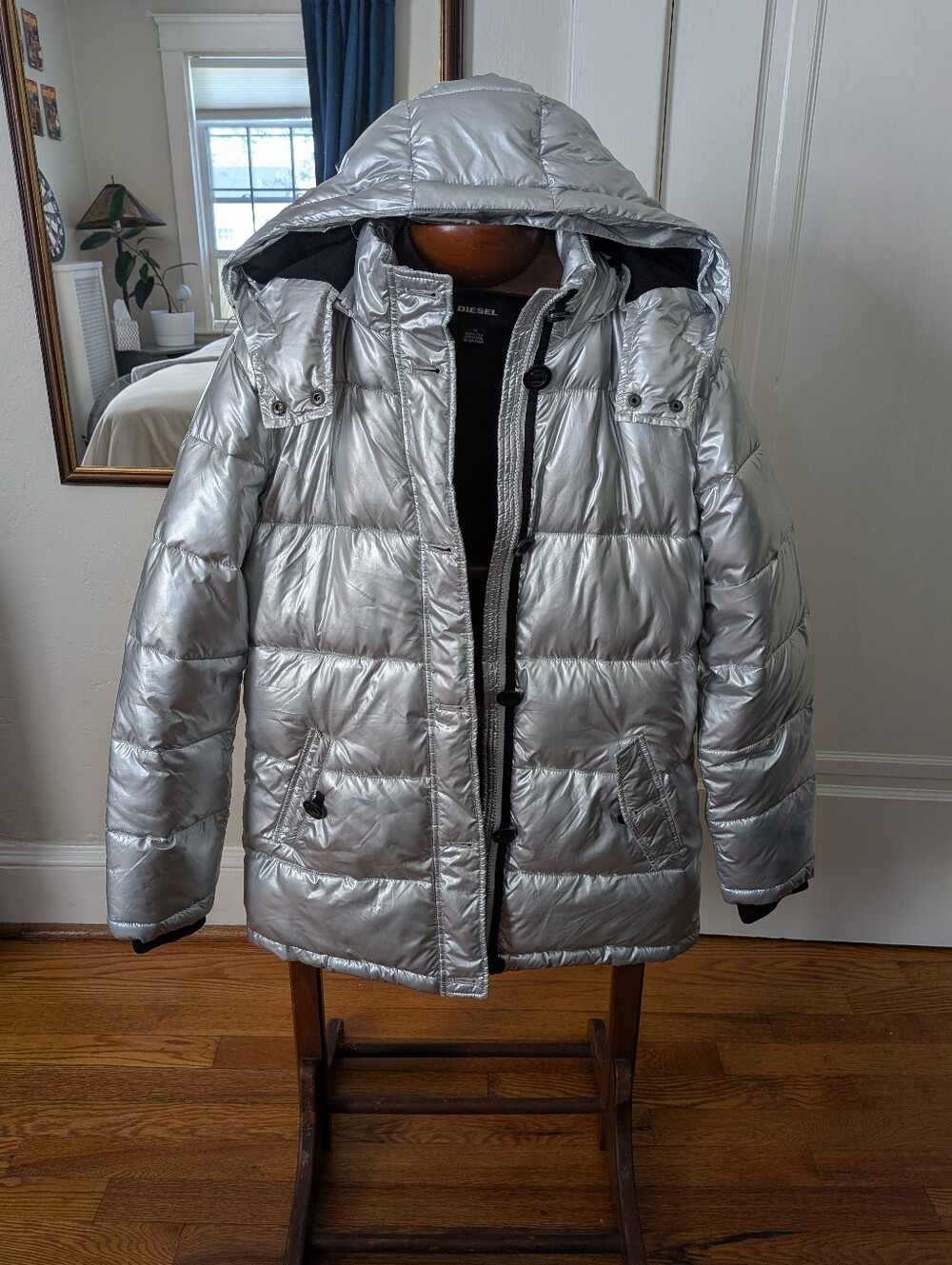 Silver Puffer Hooded Jacket